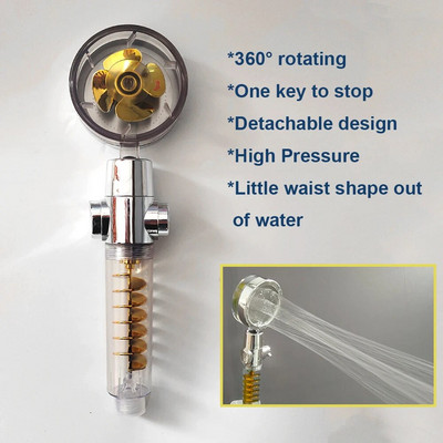 Universalus pritaikymas sraigtas dušo galvutė, didelio slėgio lietaus purškiamas vanduo, taupantis turbo ventiliatorius dušo galvutė vonios kambario priedai