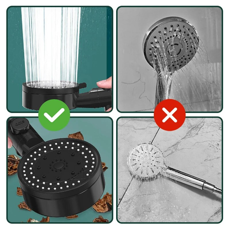 10 režiimi kõrgsurvefiltriga dušiotsik, üks klahvistik, vesi Vannitoa käeshoitav dušipea kaasaskantav dušiotsik