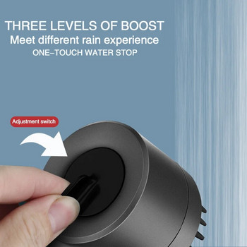 Нова черна душ слушалка с високо налягане, 3 режима, регулируем държач за усилващ филтър с маркуч за комплекти аксесоари за баня