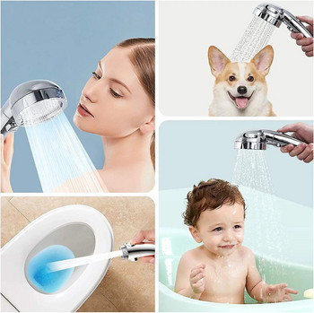 Zloog 3 режима, регулируема сребристо черна душ глава, ръчни душове с високо налягане, комплект душове за баня под налягане с маркуч