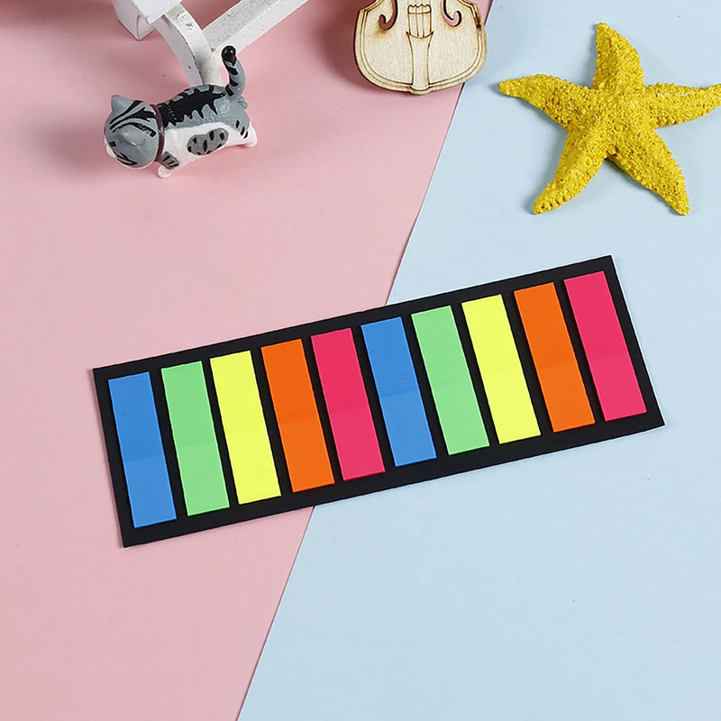 Έγχρωμοι κολλώδεις δείκτες ταξινόμησης Ημιδιαφανές χρώμα καθαρό Πρακτικό για είδη γραφείου και σχολικά είδη