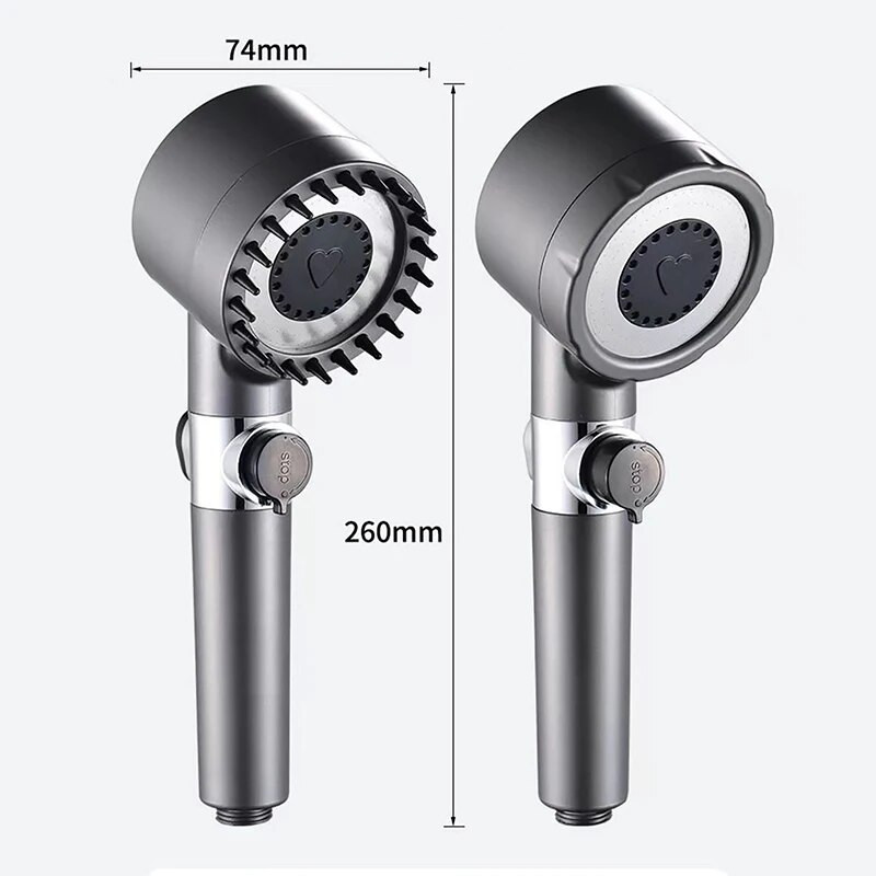 Dušipea 3 režiimiga reguleeritav kõrgsurve dušiotsik, ühe nupuvajutusega vett säästev massaaž Eco dušipea vannitoatarvikud
