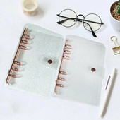 Dnevnik Univerzalna prijenosna vodootporna školjka A5 A6 6 prstenova za uvezivanje ružičasto zlatne korice za bilježnice Školska školjka za bilježnice