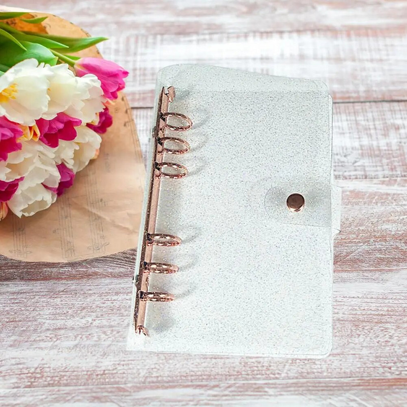 Dnevnik Univerzalna prijenosna vodootporna školjka A5 A6 6 prstenova za uvezivanje ružičasto zlatne korice za bilježnice Školska školjka za bilježnice