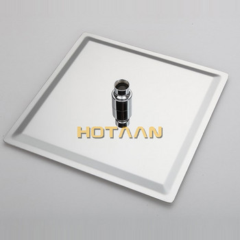 Hotaan Квадратна душ глава от неръждаема стомана Дъждовен душ Хромиран ултратънък кран за душ с високо налягане Ducha