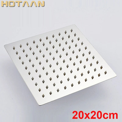 Hotaan Square ντους από ανοξείδωτο ατσάλι Ντους βροχής χρωμίου υψηλής πίεσης Εξαιρετικά λεπτή βρύση με κεφαλή ντους Ducha