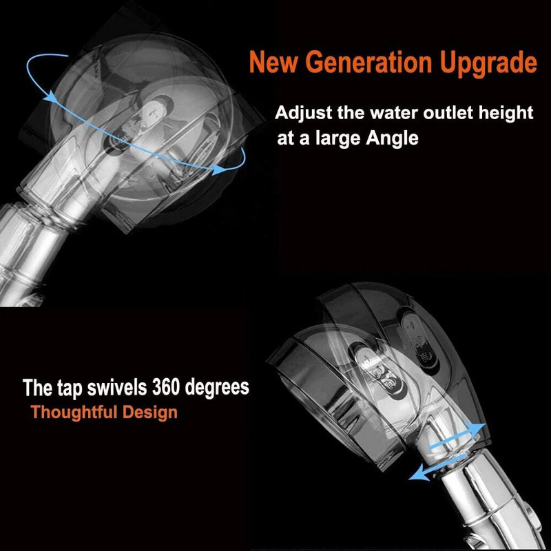 3 režiimi reguleeritav vannitoadušiotsik Kõrgsurvega vett säästev dušš nupuga vihmamassaaži SPA käeshoitavad dušipead