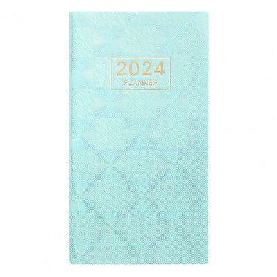 A6 Daily Planner 2024 English Planner Faux Leather Hardcover 120 Pages Ink-proof Paper Journal Dairy Notebook Student Supplies