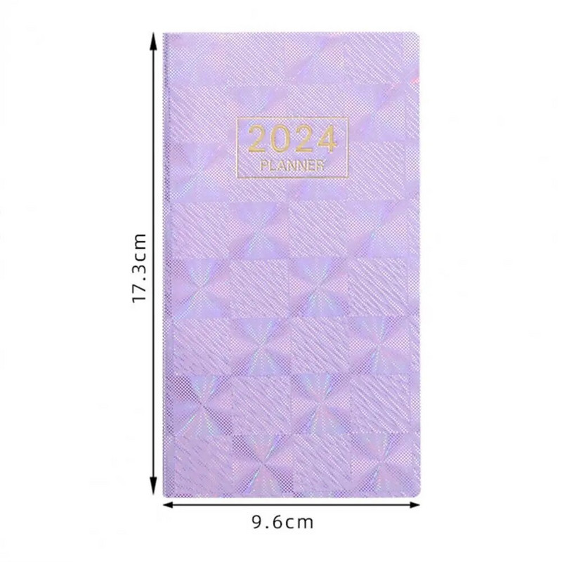 A6 Daily Planner 2024 English Planner Faux Leather Hardcover 120 Pages Ink-proof Paper Journal Dairy Notebook Student Supplies
