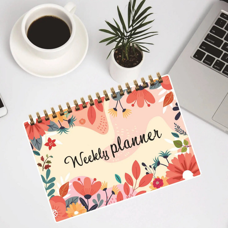 120 Σελίδες Ημερήσιος Εβδομαδιαίος Σχεδιασμός Α5 Ατζέντα Σπειροειδές Σημειωματάριο Στόχος Πρόγραμμα Συνήθειας Οργανωτής Σημειωματάριο για Υπάλληλο Σχολικής Γραφικής ύλης