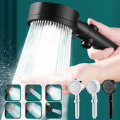 Κεφαλή ντους με εξοικονόμηση νερού 6 λειτουργιών Ρυθμιζόμενο ντους υψηλής πίεσης Μασάζ με ένα κλειδί οικολογικό ντους Αξεσουάρ μπάνιου