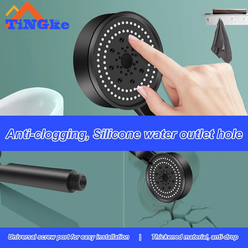 Ρυθμιζόμενη κεφαλή ντους 5 τρόπων λειτουργίας Ντους ντους υψηλής πίεσης εξοικονόμησης νερού Κεφαλή ντους μασάζ νερού για αξεσουάρ μπάνιου