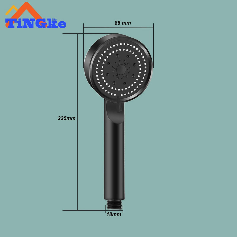 Ρυθμιζόμενη κεφαλή ντους 5 τρόπων λειτουργίας Ντους ντους υψηλής πίεσης εξοικονόμησης νερού Κεφαλή ντους μασάζ νερού για αξεσουάρ μπάνιου