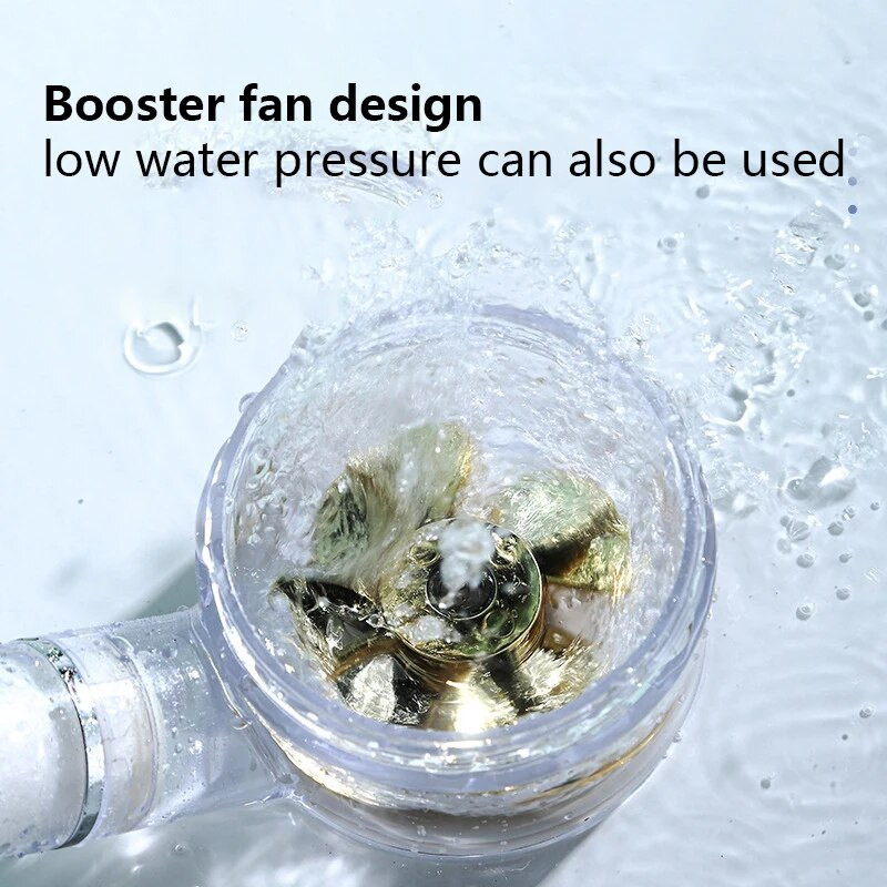 3/7 värvimuutuse temperatuuriandur LED survega dušifilter kõrgsurve turbopropeller dušipea vannitoatarvikud