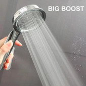 Cap de duș cu precipitații de înaltă presiune, economisirea apei, duză de pulverizare de înaltă calitate, accesorii de baie sub presiune argintie.