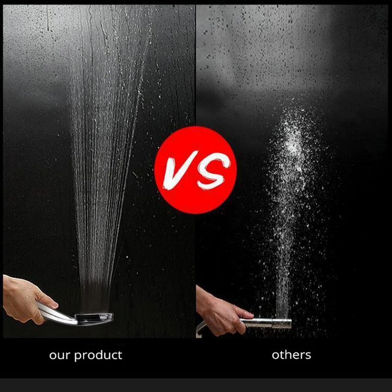 Cap de duș cu precipitații de înaltă presiune, economisirea apei, duză de pulverizare de înaltă calitate, accesorii de baie sub presiune argintie.