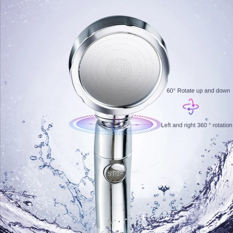 Κεφαλή ντους μπάνιου 3 Λειτουργίες Ρυθμιζόμενη εξοικονόμηση νερού Βροχή υψηλής πίεσης Πολυτελές σπίτι Ξενοδοχείο Ασημένιος ψεκαστήρας Αξεσουάρ μπάνιου