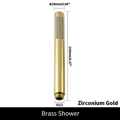 Žalvarinė rankinė dušo galvutė, šlifuota auksinė rankinė dušo galvutė Nikelinis vonios purkštukas Matinis juodas rožinis auksinis rankinis dušo chromas