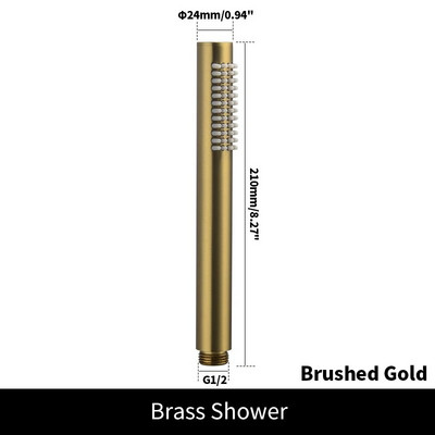 Žalvarinė rankinė dušo galvutė, šlifuota auksinė rankinė dušo galvutė Nikelinis vonios purkštukas Matinis juodas rožinis auksinis rankinis dušo chromas
