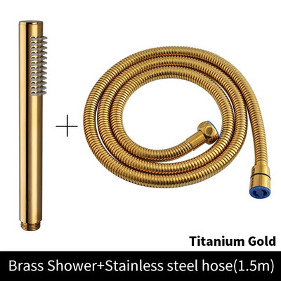 Žalvarinė rankinė dušo galvutė, šlifuota auksinė rankinė dušo galvutė Nikelinis vonios purkštukas Matinis juodas rožinis auksinis rankinis dušo chromas