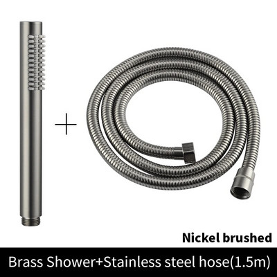 Žalvarinė rankinė dušo galvutė, šlifuota auksinė rankinė dušo galvutė Nikelinis vonios purkštukas Matinis juodas rožinis auksinis rankinis dušo chromas