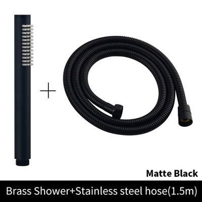 Žalvarinė rankinė dušo galvutė, šlifuota auksinė rankinė dušo galvutė Nikelinis vonios purkštukas Matinis juodas rožinis auksinis rankinis dušo chromas