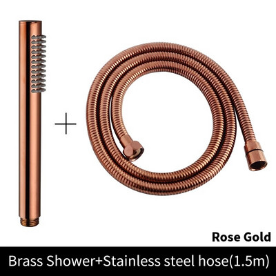 Žalvarinė rankinė dušo galvutė, šlifuota auksinė rankinė dušo galvutė Nikelinis vonios purkštukas Matinis juodas rožinis auksinis rankinis dušo chromas