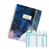 A5 2024 Planner Mėnesio planuoklis Savaitės planuotojo susitikimų knygelė 16x22cm / 6x9 colių planuoklis 2024 su skirtukais 12 mėnesių savaitės mėnuo