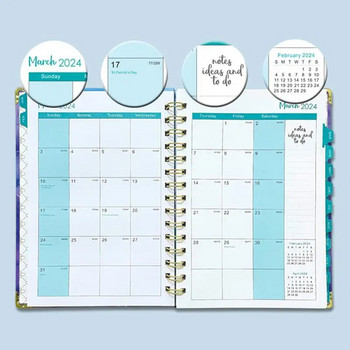 A5 2024 Planner Monthly Planner Weekly Planner Appointment Book 16x22cm/6x9 inches Planner 2024 with Tabs 12-Month Weekly Month