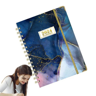 A5 2024 Planner Mėnesio planuoklis Savaitės planuotojo susitikimų knygelė 16x22cm / 6x9 colių planuoklis 2024 su skirtukais 12 mėnesių savaitės mėnuo