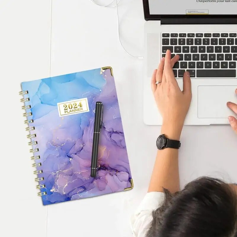 A5 2024 Planner Mėnesio planuoklis Savaitės planuotojo susitikimų knygelė 16x22cm / 6x9 colių planuoklis 2024 su skirtukais 12 mėnesių savaitės mėnuo