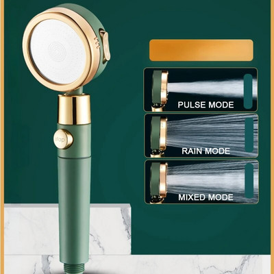 Κεφαλή ντους βροχής υψηλής πίεσης Κεφαλή ντους Εξοικονόμηση νερού ροής 360 μοιρών 3 Λειτουργίες περιστρεφόμενης ρύθμισης Μπάνιο Ροζ κεφαλή ντους