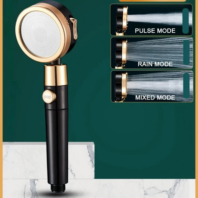 Κεφαλή ντους βροχής υψηλής πίεσης Κεφαλή ντους Εξοικονόμηση νερού ροής 360 μοιρών 3 Λειτουργίες περιστρεφόμενης ρύθμισης Μπάνιο Ροζ κεφαλή ντους