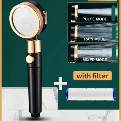 Κεφαλή ντους βροχής υψηλής πίεσης Κεφαλή ντους Εξοικονόμηση νερού ροής 360 μοιρών 3 Λειτουργίες περιστρεφόμενης ρύθμισης Μπάνιο Ροζ κεφαλή ντους