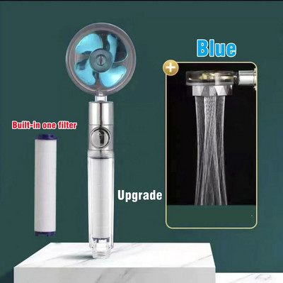 Turbo 360 μοιρών περιστροφής ανεμιστήρας κεφαλής ντους με φίλτρο υψηλής πίεσης σπρέι εξοικονόμησης νερού Φίλτρα κεφαλής ντους Αξεσουάρ μπάνιου