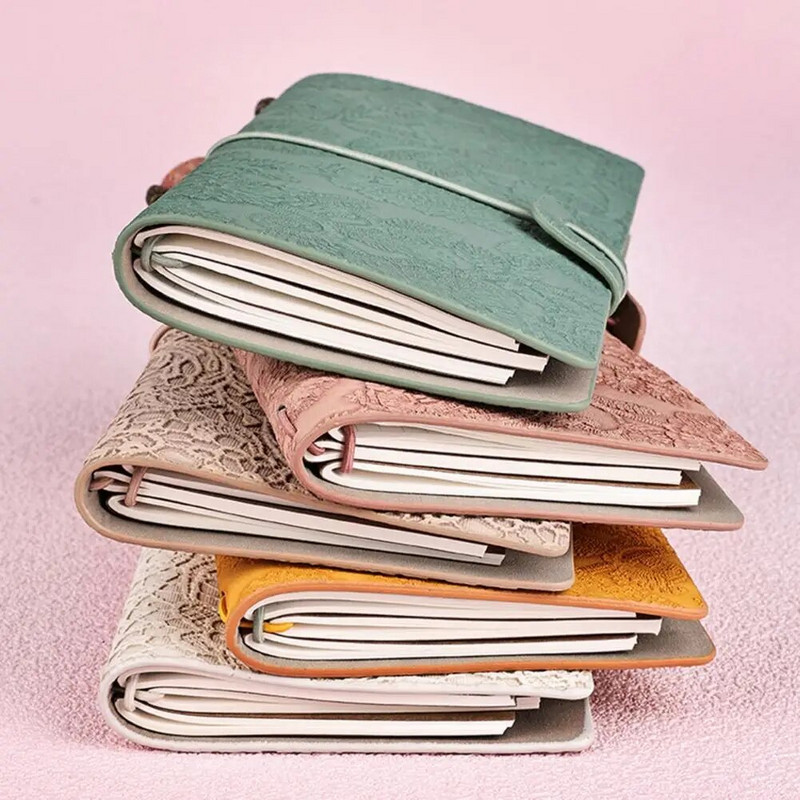 Σημειωματάριο ταξιδιού A6 Vintage ανάγλυφο σημειωματάριο χειροτεχνίας 3D κάλυμμα δαντέλας Αντικαταστάσιμο σχολικό ημερολόγιο αποκομμάτων ημερολογίου μαθητών