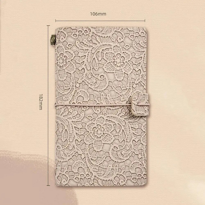 Σημειωματάριο ταξιδιού A6 Vintage ανάγλυφο σημειωματάριο χειροτεχνίας 3D κάλυμμα δαντέλας Αντικαταστάσιμο σχολικό ημερολόγιο αποκομμάτων ημερολογίου μαθητών