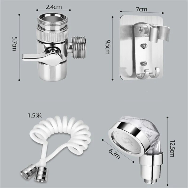 4 τεμάχια/σετ Βρύση νιπτήρα Εξωτερικό σετ ντους Οικιακό μπάνιο Σουρωτήρι Στεγνωτήρας Εύκαμπτος σωλήνας Χειρός Ευέλικτο ντους λουσίματος μαλλιών