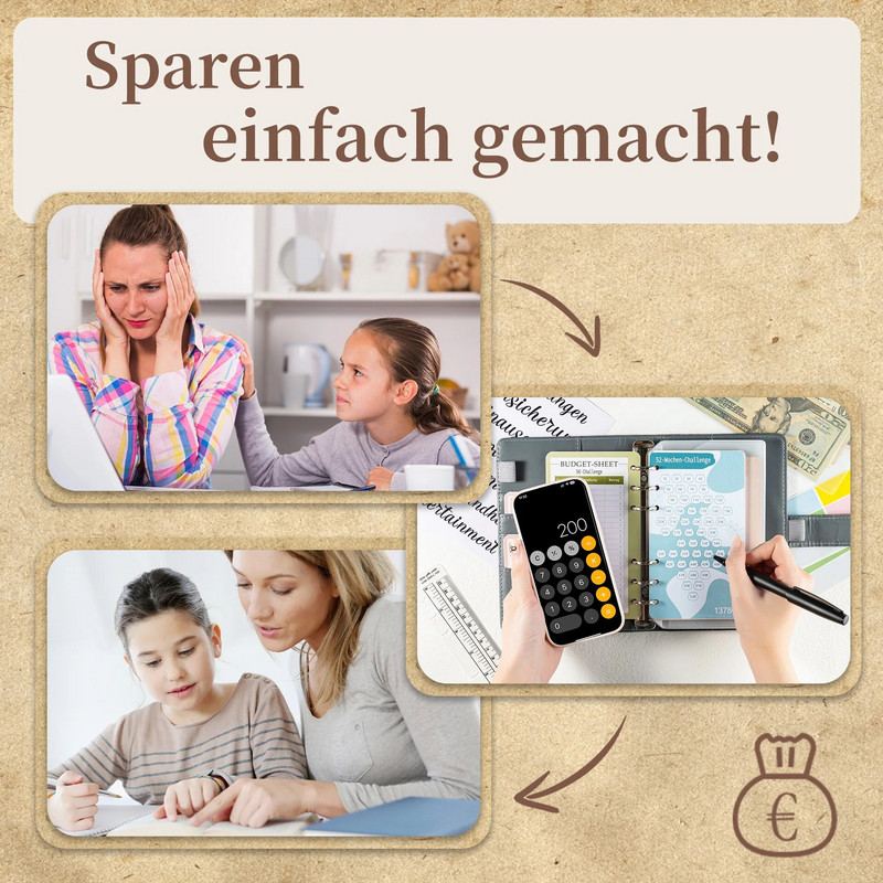 A6 Binder Color Print PU Δερμάτινο σημειωματάριο Creative Budget Holder Εγχειρίδιο Planner Envelope Cash Organizer