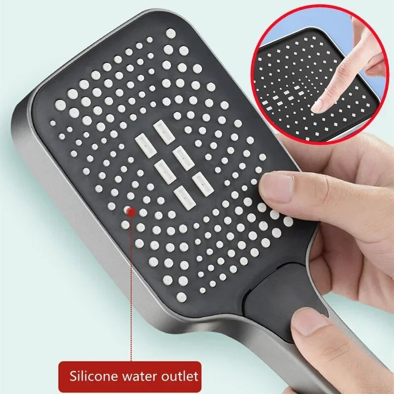 4 režimų reguliuojama dušo galvutė aukšto slėgio vandenį taupantis dušo maišytuvas su savaime išsivalančiais vieno mygtuko „Cut Shift“ vonios kambario priedais