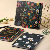 2024 Weekly Monthly Planner Appointment Planner 2024 Floral Coil Design Planner Weekly Monthly Notebook for Home School Office