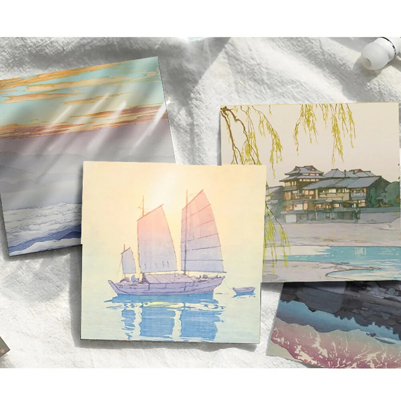 50 lehte/pakendit Maastik loodus Memopad kollaaž Kirjatarbed DIY rämpsajakirjade väljalõigete tegemise tarvikud