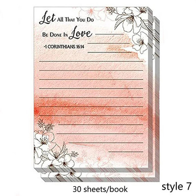 30 φύλλα Πολύχρωμα λουλούδια Αυτοκόλλητες σημειώσεις Σημειωματάριο Σημειωματάριο Λίστα εργασιών Planner Tearable Memo Pad Stationery