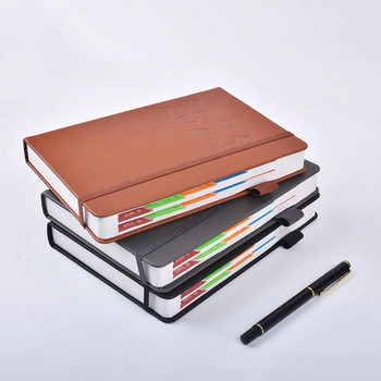 to December Planner Elegant Faux Leather 2024 Planner with Pen Holder Ribbon Bookmark Colorful Monthly Index for Students