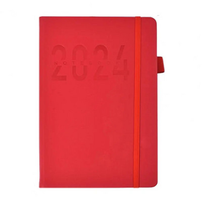 iki gruodžio mėn. planuotojas Elegantiškas dirbtinės odos 2024 m. planuotojas su rašiklio laikiklio juostele Spalvingas mėnesinis indeksas studentams