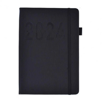 iki gruodžio mėn. planuotojas Elegantiškas dirbtinės odos 2024 m. planuotojas su rašiklio laikiklio juostele Spalvingas mėnesinis indeksas studentams