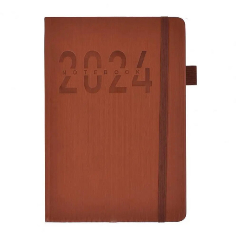 iki gruodžio mėn. planuotojas Elegantiškas dirbtinės odos 2024 m. planuotojas su rašiklio laikiklio juostele Spalvingas mėnesinis indeksas studentams