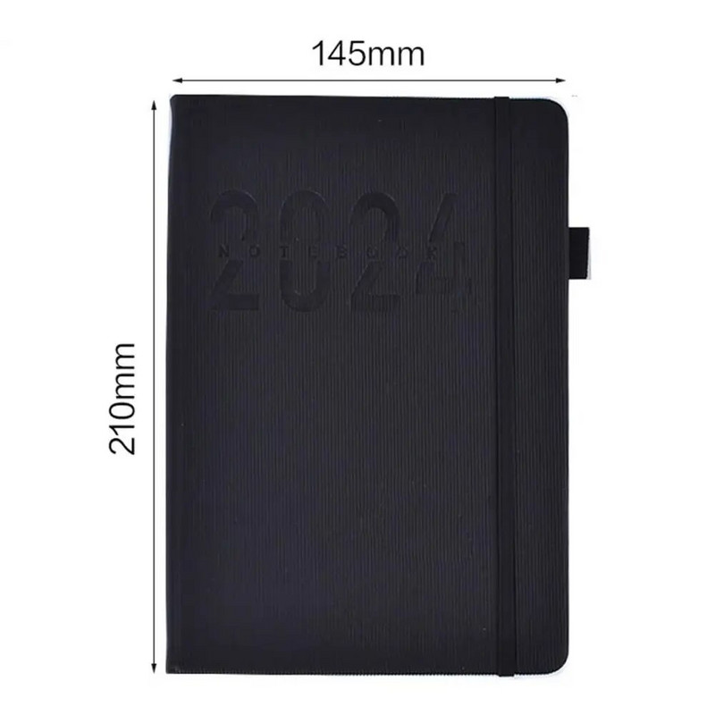 iki gruodžio mėn. planuotojas Elegantiškas dirbtinės odos 2024 m. planuotojas su rašiklio laikiklio juostele Spalvingas mėnesinis indeksas studentams