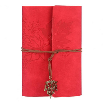 Užitočný ľahký zápisník s voľnými listami v retro štýle s javorovým listom ako darčekový zápisník s náčrtom