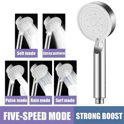 5 režiimi vett säästev dušipea käeshoitav ühe klahviga reguleeritav kõrgsurve dušipea massaažiotsik Vannitoa tarvikud